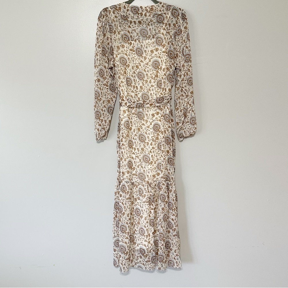Lucky Brand Paisley Floral Ruffle Maxi Dress Size Small - Picture 6 of 6